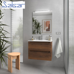 Meuble de salle de bains 2 tiroirs MONTERREY 600 NOYER MAYA - SALGAR 102937