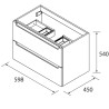 Meuble de salle de bains 2 tiroirs MONTERREY 600 NOYER MAYA - SALGAR 102937