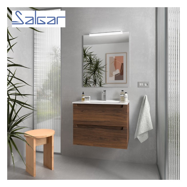 Meuble de salle de bains 2 tiroirs MONTERREY 700 NOYER MAYA - SALGAR 102938