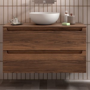 Meuble de salle de bains 2 tiroirs MONTERREY 1000 NOYER MAYA - SALGAR 102941