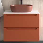 Meuble de salle de bains 2 tiroirs MONTERREY 600 TERRACOTA - SALGAR 103611