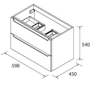 Meuble de salle de bains 2 tiroirs MONTERREY 600 TERRACOTA - SALGAR 103611