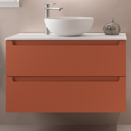 Meuble de salle de bains 2 tiroirs MONTERREY 900 TERRACOTA - SALGAR 103614