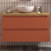 Meuble de salle de bains 2 tiroirs MONTERREY 1000 TERRACOTA - SALGAR 103615