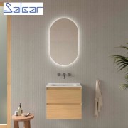 Meuble salle de bains 2 tiroirs Mara 600 Chêne Européen - SALGAR 114002