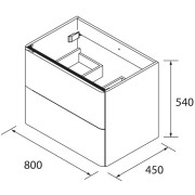 Meuble de salle de bains 2 tiroirs UNIIQ 800 paja - SALGAR 96627