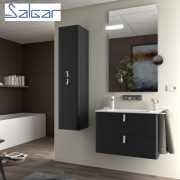 Meuble de salle de bains 2 tiroirs UNIIQ 800 noir mat - SALGAR 96635