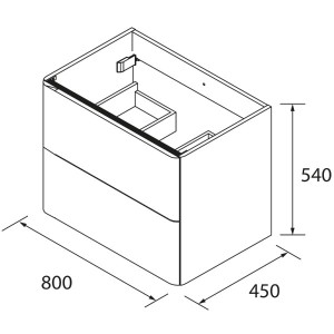 Meuble de salle de bains 2 tiroirs UNIIQ 800 salvia - SALGAR 96637