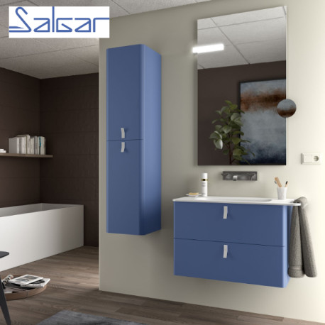 Meuble de salle de bains 2 tiroirs UNIIQ 800 azul altamar - SALGAR 96640