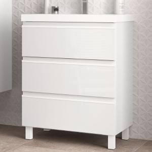 Meuble de salle de bains 3 tiroirs SPIRIT 700 WHITE COTTON - SALGAR 102749