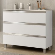 Meuble de salle de bains 3 tiroirs SPIRIT 1000 WHITE COTTON - SALGAR 102765