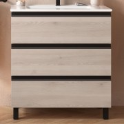 Meuble de salle de bains 3 tiroirs SPIRIT 800 CHÊNE NATUREL - SALGAR 102769