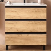 Meuble de salle de bains 3 tiroirs SPIRIT 800 CHÊNE AFRICAIN - SALGAR 102775