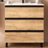 Meuble de salle de bains 3 tiroirs SPIRIT 800 CHÊNE AFRICAIN - SALGAR 102775