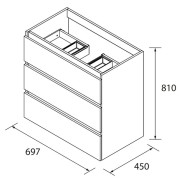 Meuble de salle de bains 3 tiroirs SPIRIT 700 MACCHIATO - SALGAR 103483
