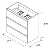 Meuble de salle de bains 3 tiroirs SPIRIT 700 MACCHIATO - SALGAR 103483