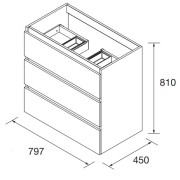 Meuble de salle de bains 3 tiroirs SPIRIT 800 MACCHIATO - SALGAR 103484
