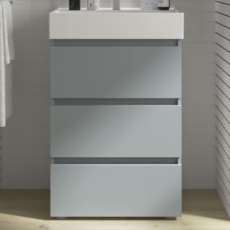 Meuble de salle de bains 3 tiroirs SPIRIT 700 Blue Fog - SALGAR 103488