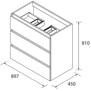 Meuble de salle de bains 3 tiroirs SPIRIT 900 NIGHT BLUE - SALGAR 103495