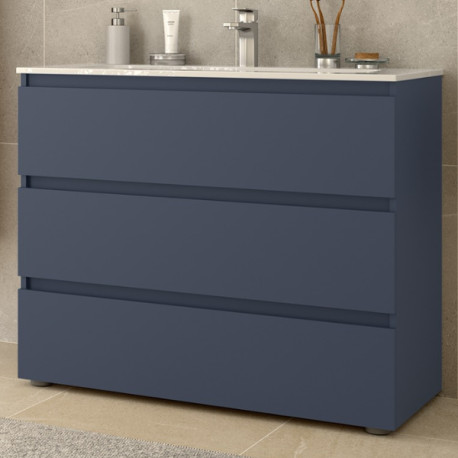 Meuble de salle de bains 3 tiroirs SPIRIT 1000 NIGHT BLUE - SALGAR 103496