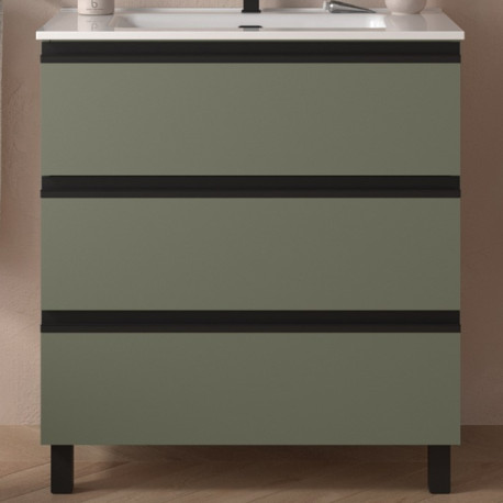 Meuble de salle de bains 3 tiroirs SPIRIT 800 GREEN FOREST - SALGAR 103504