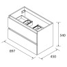 Meuble de salle de bains 2 tiroirs SPIRIT 900 NOYER MAYA - SALGAR 102851