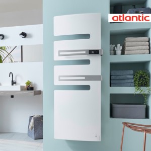 Sèche-serviettes électrique ATLANTIC 1750W (750W+1000W) Mât à droite SERENIS Premium soufflant