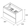 Meuble de salle de bains 2 tiroirs SPIRIT 1000 MACCHIATO - SALGAR 103450
