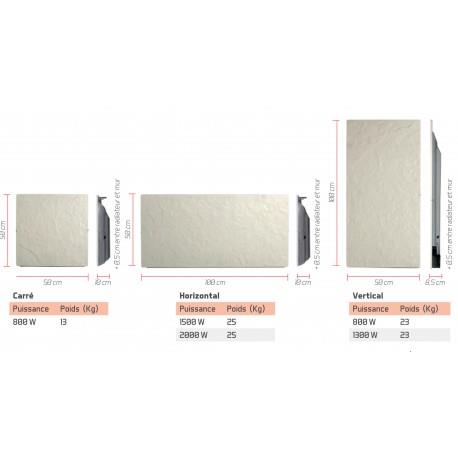 Radiateur à inertie Touch Silicium Terre Lunaire 2000W Horizontal - Valderoma TL2000T