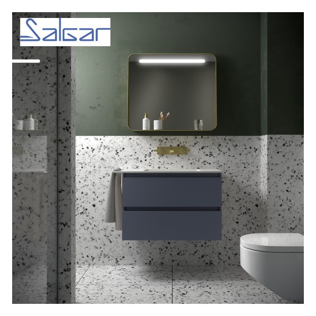 Meuble de salle de bains 2 tiroirs SPIRIT 800 NIGHT BLUE - SALGAR 103460