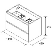 Meuble de salle de bains 2 tiroirs SPIRIT 1200 NIGHT BLUE - SALGAR 103463