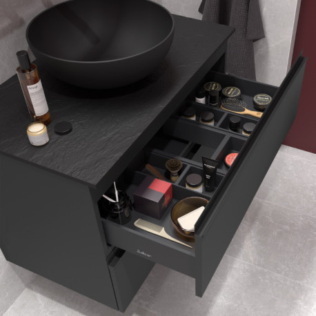 Meuble de salle de bains 2 tiroirs SPIRIT 800 anthracite mat - SALGAR 103466