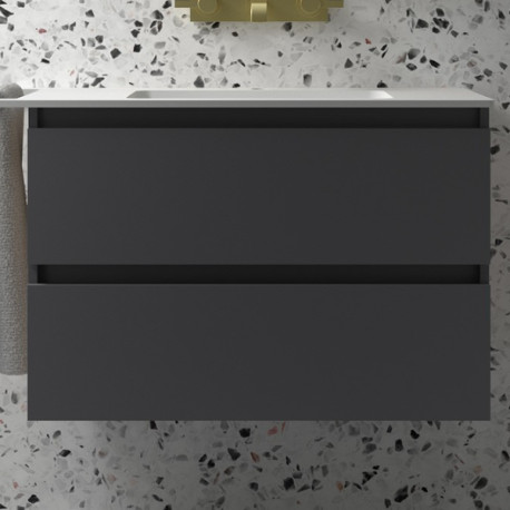 Meuble de salle de bains 2 tiroirs SPIRIT 800 anthracite mat - SALGAR 103466