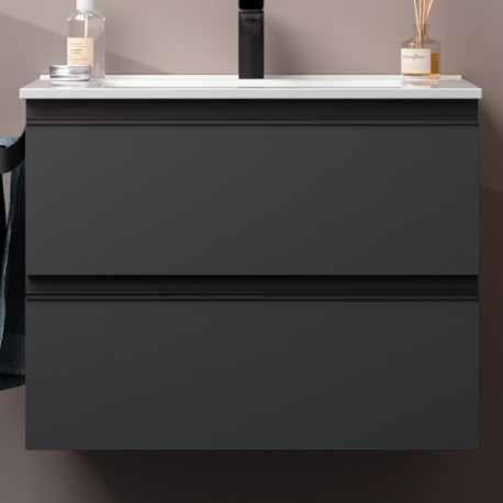 Meuble de salle de bains 2 tiroirs SPIRIT 600 anthracite mat - SALGAR 103464