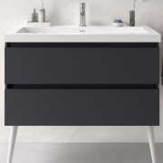 Meuble de salle de bains 2 tiroirs SPIRIT 1000 anthracite mat - SALGAR 103468