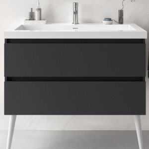 Meuble de salle de bains 2 tiroirs SPIRIT 1000 anthracite mat - SALGAR 103468