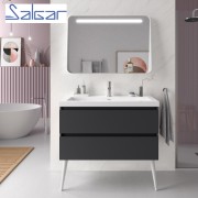 Meuble de salle de bains 2 tiroirs SPIRIT 1000 anthracite mat - SALGAR 103468