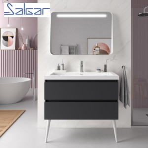 Meuble de salle de bains 2 tiroirs SPIRIT 1000 anthracite mat - SALGAR 103468