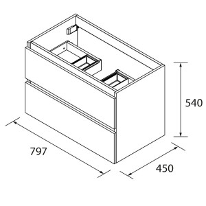 Meuble de salle de bains 2 tiroirs SPIRIT 800 GREEN FOREST - SALGAR 103472