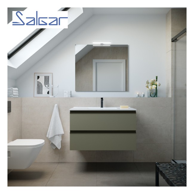 Meuble de salle de bains 2 tiroirs SPIRIT 900 GREEN FOREST - SALGAR 103473