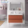 Meuble de salle de bains 2 tiroirs SPIRIT 1000 TERRACOTA - SALGAR 103480