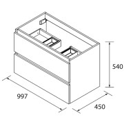 Meuble de salle de bains 2 tiroirs SPIRIT 1000 TERRACOTA - SALGAR 103480