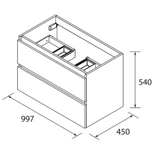 Meuble de salle de bains 2 tiroirs SPIRIT 1000 TERRACOTA - SALGAR 103480