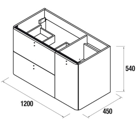 Meuble de salle de bains 2 tiroirs 1 portes droite UNIIQ 1200 TERRACOTA - SALGAR 96648