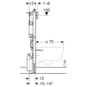 Bâti-support Duofix pour WC suspendu , avec réservoir à encastrer Sigma, autoportant - Geberit 111.333.00.5