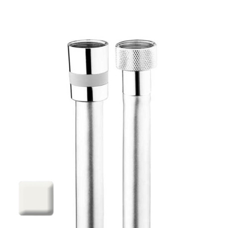 Ensemble encastré avec support orientable, douchette et flexible FLAT-ONE Blanc mat - BOSSINI C13011C045