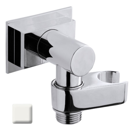 Ensemble encastré avec support orientable, douchette et flexible FLAT-ONE Blanc mat - BOSSINI C13011C045