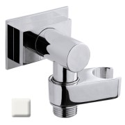 Ensemble encastré avec support orientable, douchette et flexible FLAT-ONE Blanc mat - BOSSINI C13011C045