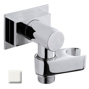 Ensemble encastré avec support orientable, douchette et flexible FLAT-ONE Blanc mat - BOSSINI C13011C045