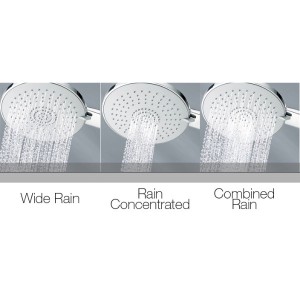 Douchette ronde 3 jets MIXA 140 Blanc - Bossini B01168013